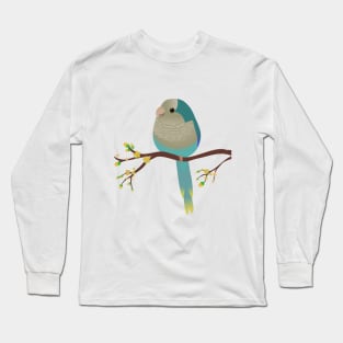 Cute egg shaped blue quaker parrot or monk parakeet Long Sleeve T-Shirt